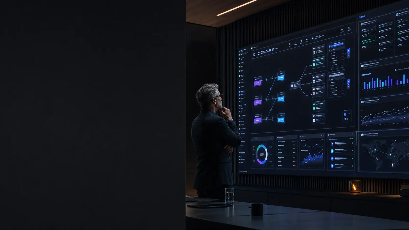 Custom business software dashboard and product interface